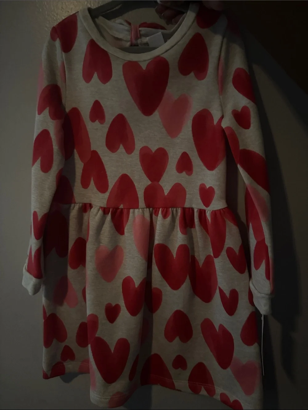 Carter's Cream Dress with Pink Heart Print